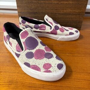 DC Shoes Men Trase Slip On Polka Dot T-Funk Leather Loafer Size 10